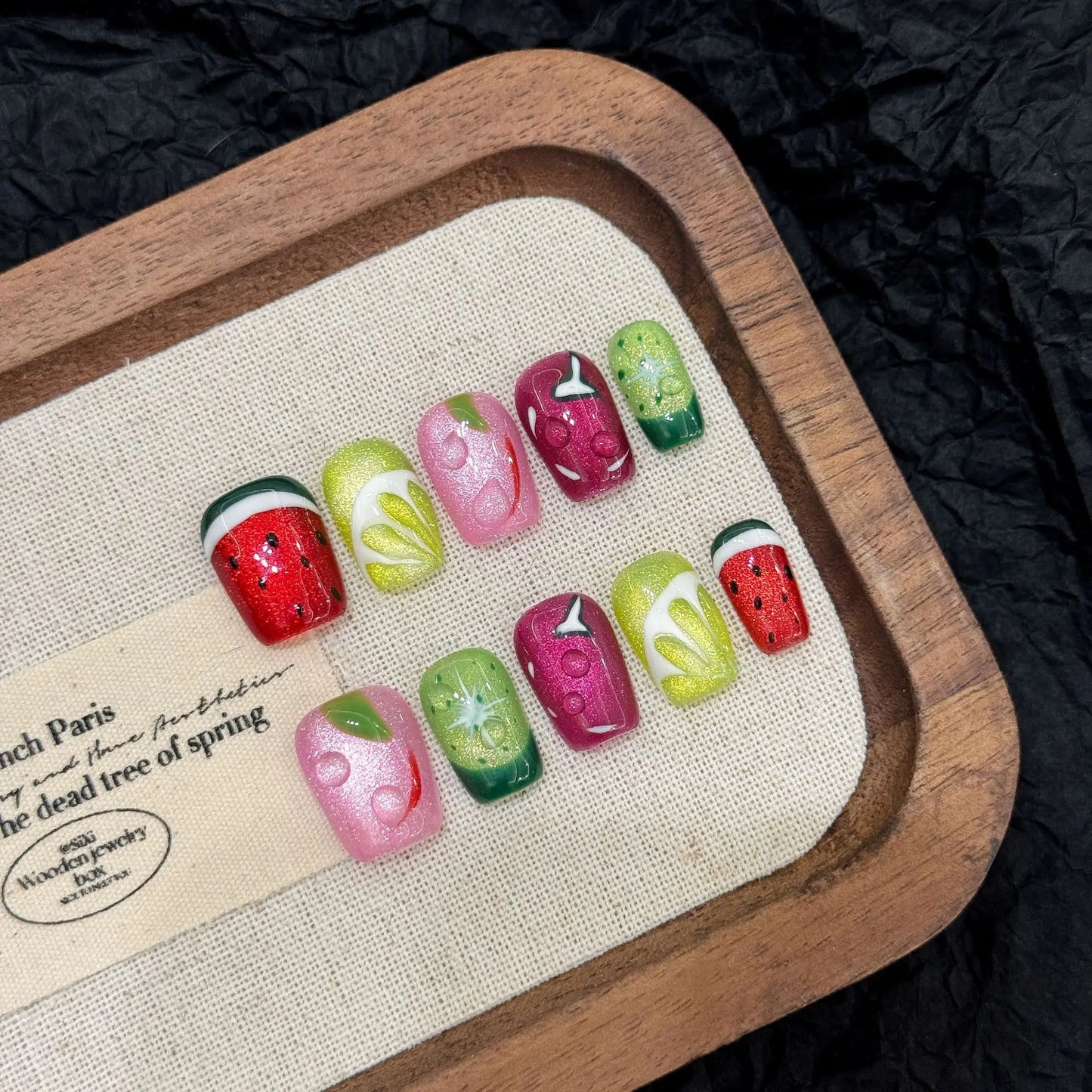 Fruit Punch Fantasy Nail Set 🍉🍋🍒🥝✨