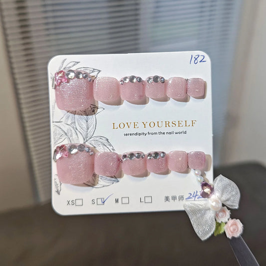 Blush & Shine Toe Nail Set🌷💎🌟