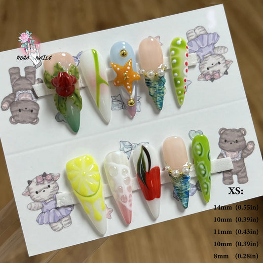 Heavenly Ranch Nail Set🤍🐄⛓️🌸